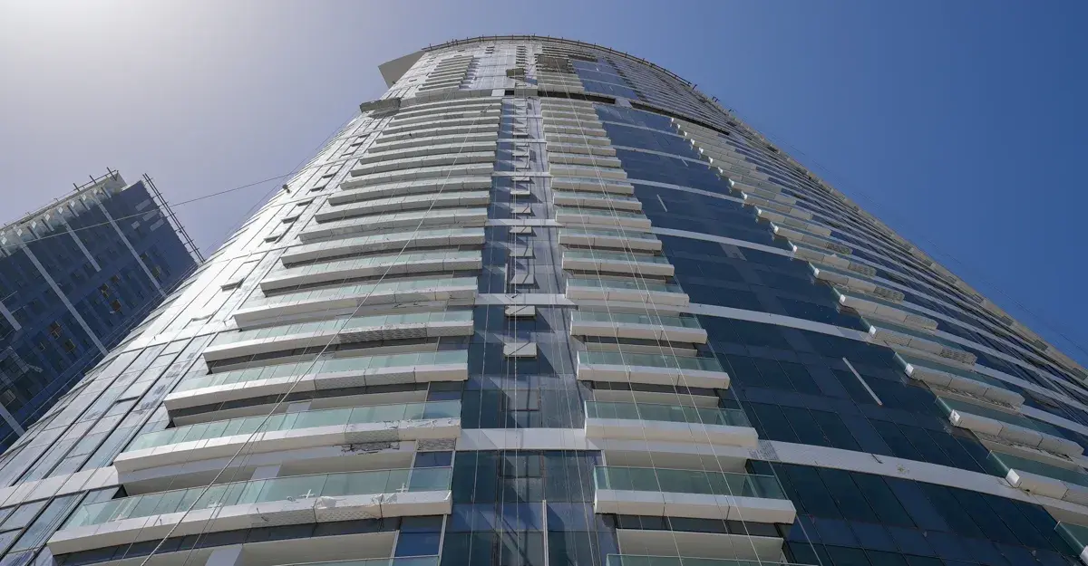 Palm Beach Towers rising at the gateway to Palm Jumeirah