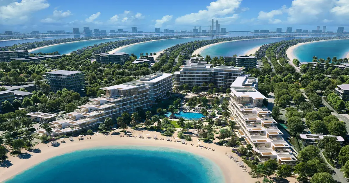 Aerial view of Palm Central Private Residences on Palm Jebel Ali